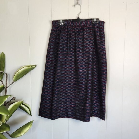 Vintage Purple London Fog High Waisted Skirt Academia Office MCM 80s Classic - Picture 1 of 10